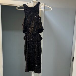 Black Sequin Cocktail Dress